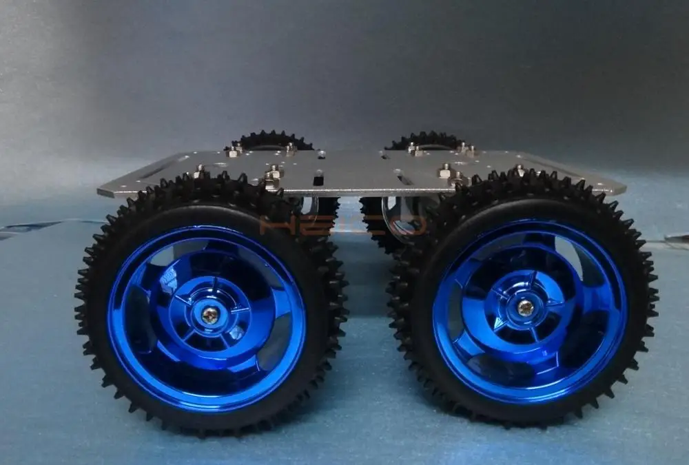  Metal 4WD Car Tracking Robot Smart 4 Wheel Drive Chassis with 4pcs 37mm Gear Motor Large Load-beari - 4000294621374