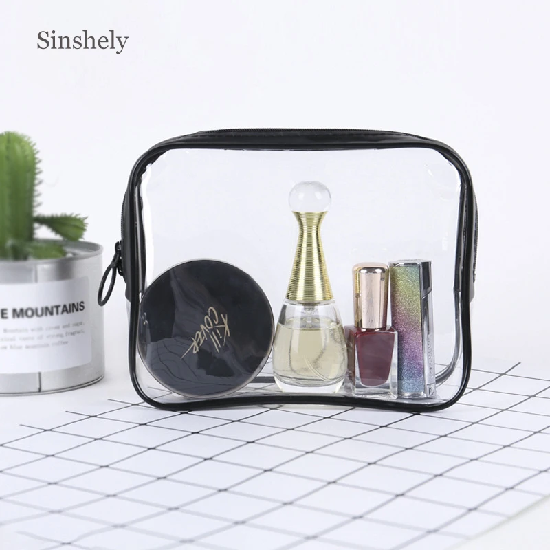 

Small Portable Makeup Bag Women Clear Transparent Waterproof Make Up Bags Travel Accessories PVC Cosmetic Bag