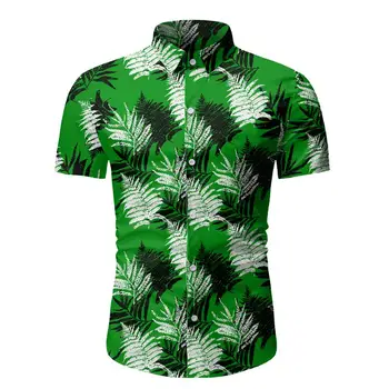 

2020 Fashion Men's Casual Button Hawaii Print Beach Short Sleeve Quick Dry Top Blouse M-2XL hawaiian shirt streetwear