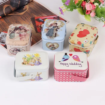 

1pc New Arrival Vintage Small Suitcase Storage Tin Candy Box Change Box Earphones Box Small Suitcase