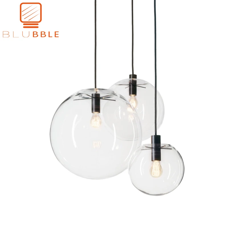 BLUBBLE Wonderland современный черный прозрачный стеклянный шар подвесной светильник для передачи света блеск светодиодный стеклянный шар Бар Кухня высокого качества