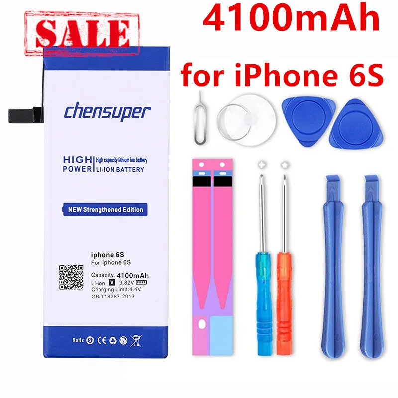 Аккумулятор chensuper на 4100 мА · ч для Apple iPhone 6S бесплатные инструменты|Аккумуляторы
