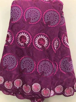 

Latest Nigerian Lace African Swiss Cotton Lace Fuchsia Color High Quality Swiss Voile Lace In Switzerland For Wedding Dress