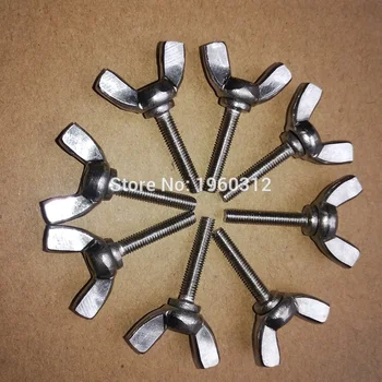 

10pcs/lot M3 M4 M5 M6 M8 M10*L DIN316 Stainless Steel A2-70 Thumb Butterfly Wing Hand Bolts Screws
