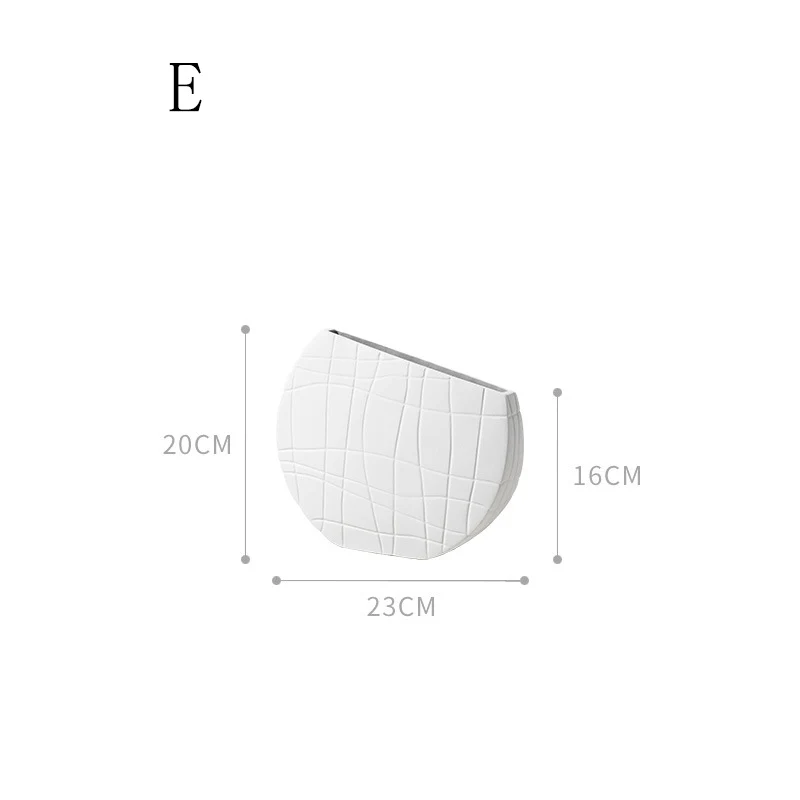 E 20cmx16cmx23cm Домашний интерьер, украшение, простое искусство, черно-белая керамическая ваза, креативная геометрическая форма, полосатая настольная, для ресторана, для дома - Цвет: E 20cmx16cmx23cm