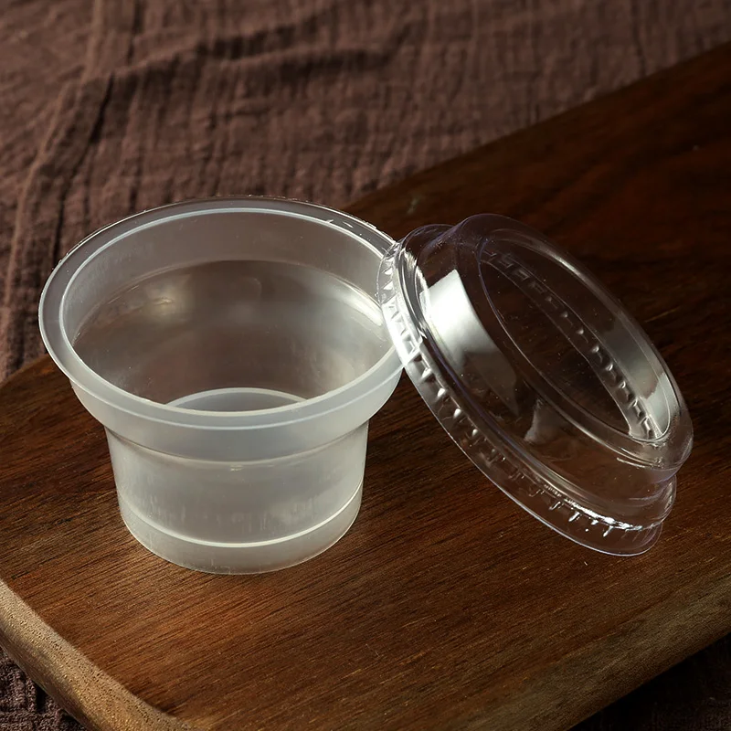 cup and lid 50 шт. жареная полупрозрачная миска для мороженого одноразовая пудинг термоустойчивая чашка Желейный десерт Декор чашка кухонные аксессуары - Цвет: cup and lid