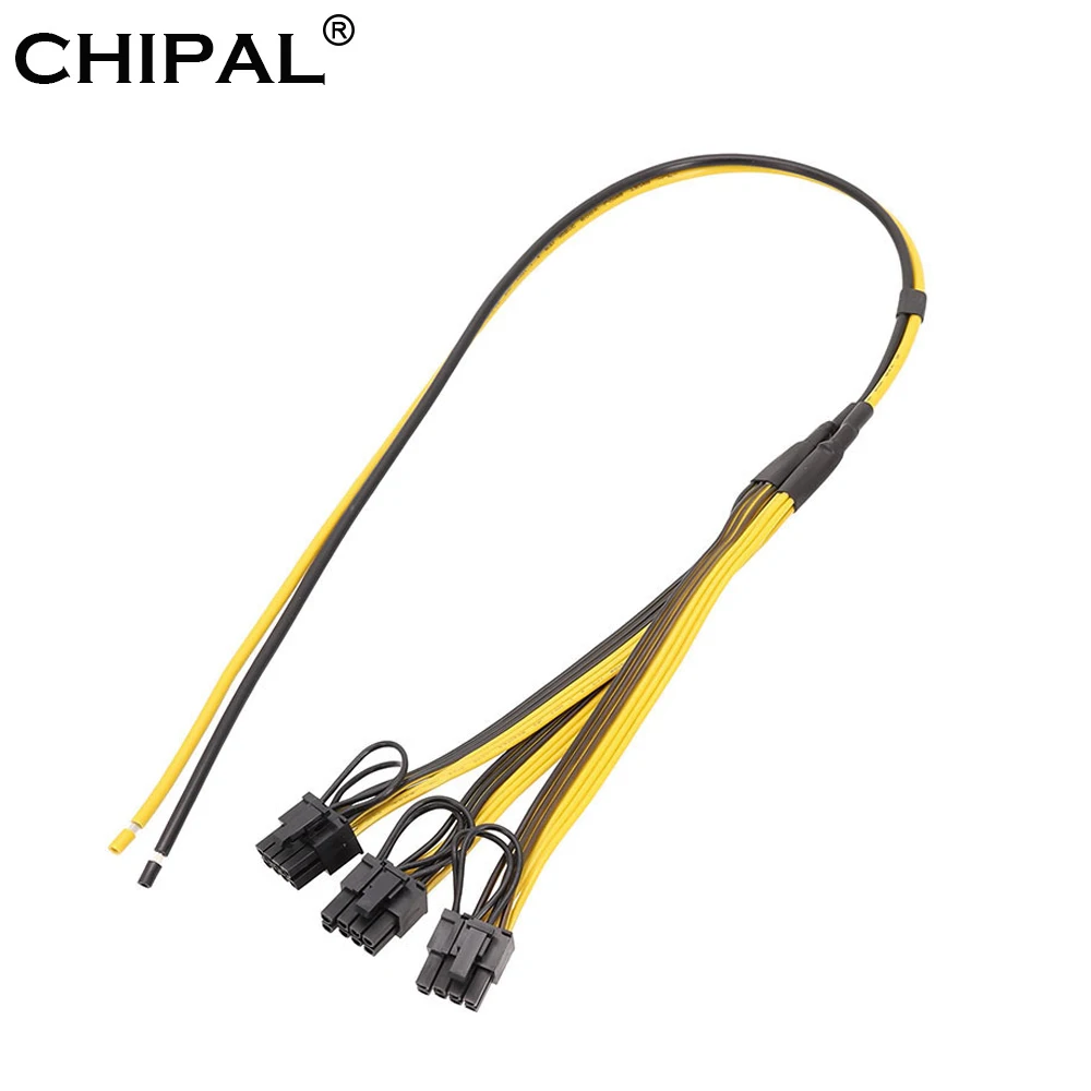 CHIPAL 70 см 3*6 + 2 8Pin кабель источника питания разделительный провод шнур 12AWG 50