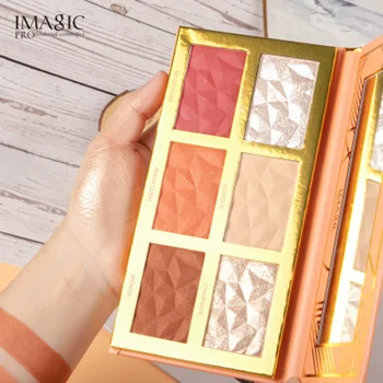 

6-color Highlighting Powder Blush Palette High Glossy Multifunctional Blusher Power EY669