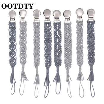 

Handmade Crochet Baby Pacifier Chain Clip Vintage Cotton Yarn Anti-fall Newborn Dummy Pacifier Clip Holder bebe for newborns