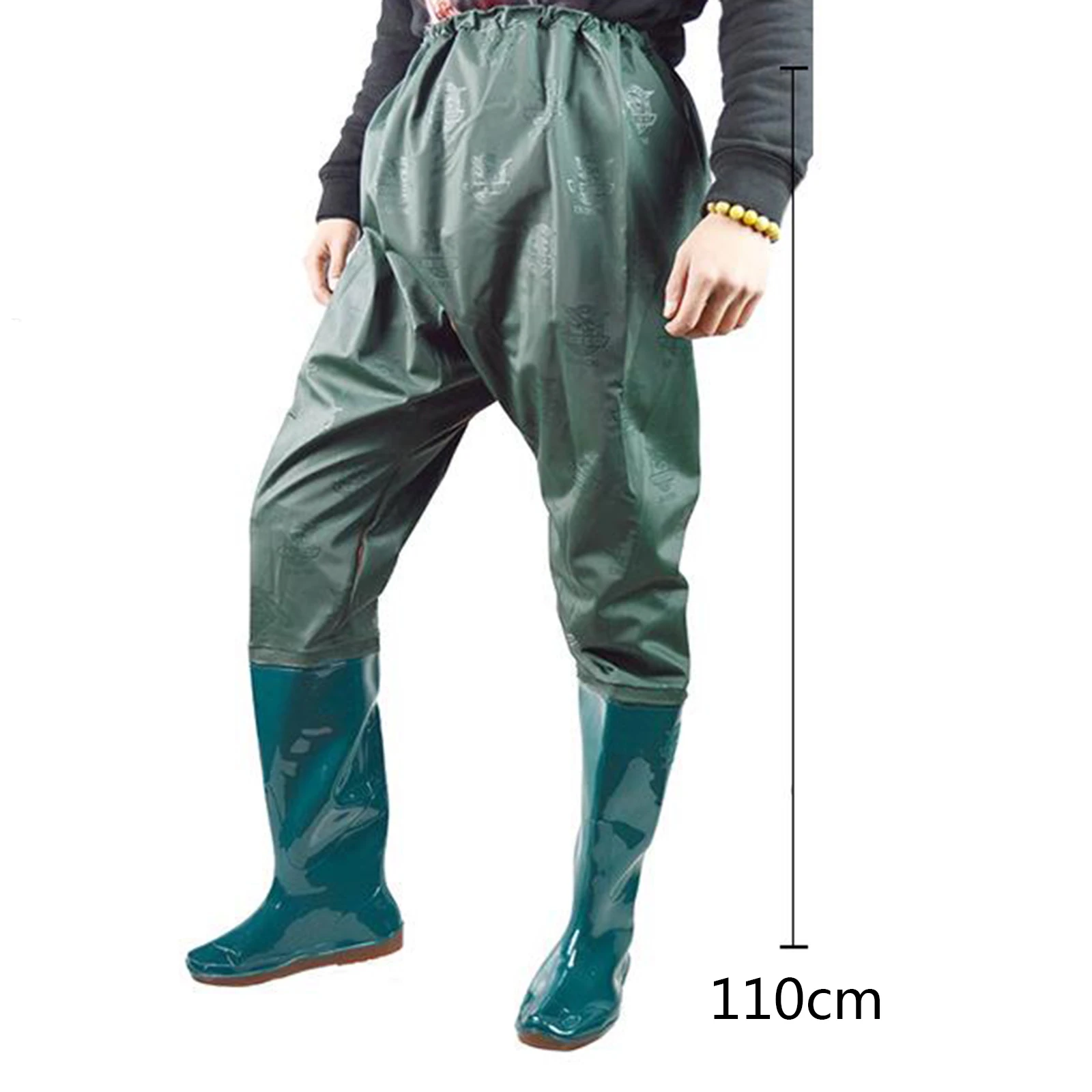 Fishing Waders Fishing Trousers Waist Length Trousers Lower Field Fishing Shoes Waterproof Shoes Wading Green