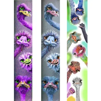 

Full Square Diamond mosaic animal Full Round Diamond painting Cross stitch color ostrich 5D DIY Diamond embroidery Cartoon art