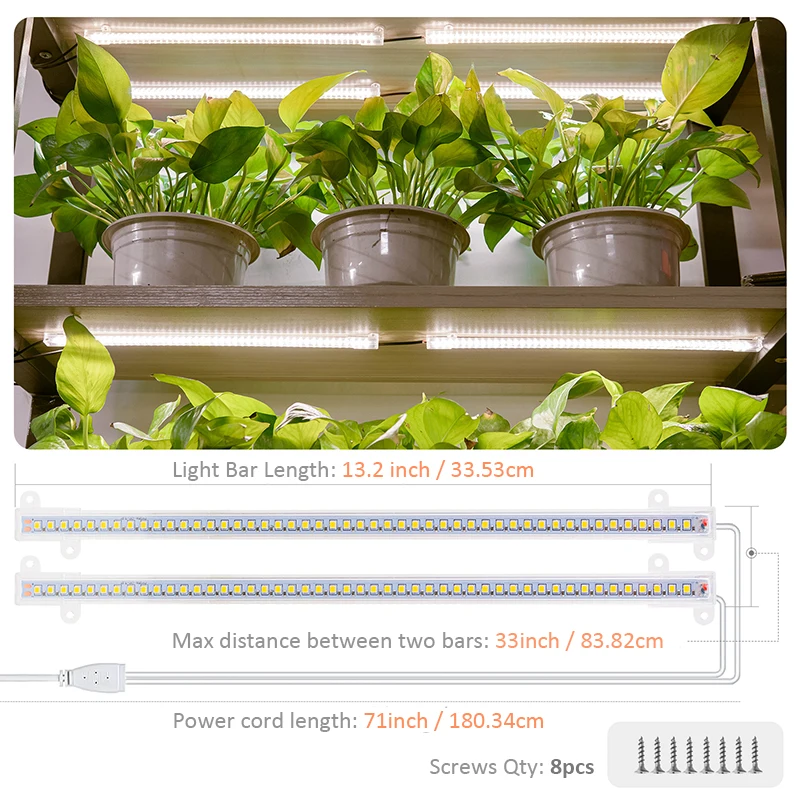 Led Grow Light Grow Light Indoor Led Grow Light Strips 40W Phytolamp For Plants 4pcs Bars Full Spectrum White Led Timer Phyto Lamp Hydroponic Dimmable Bar