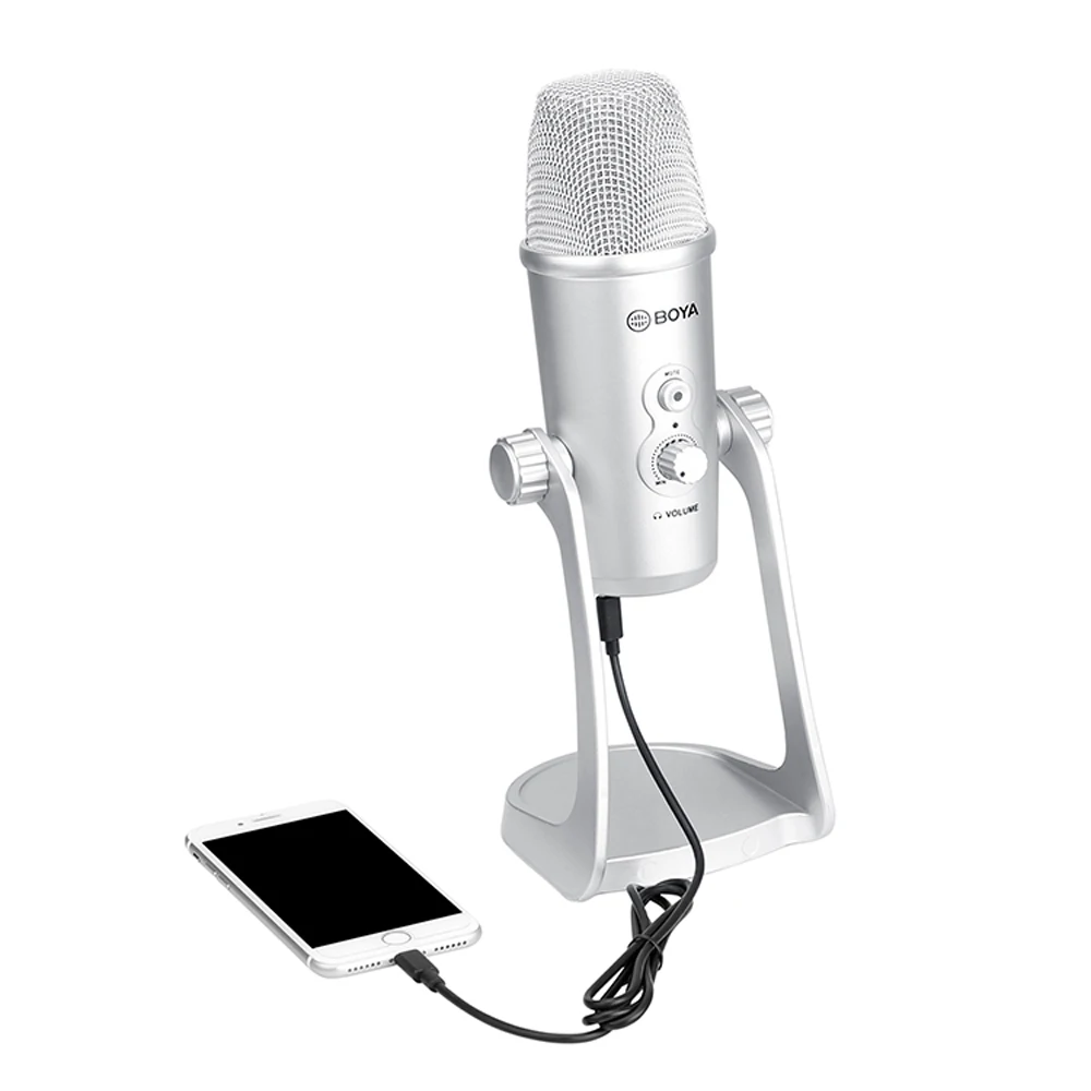 

BOYA BY-M700PS USB Condenser Microphone 4 Polar Patterns for iPhone Android Type-C Smartphone Windows Mac Computer PC Video Mic