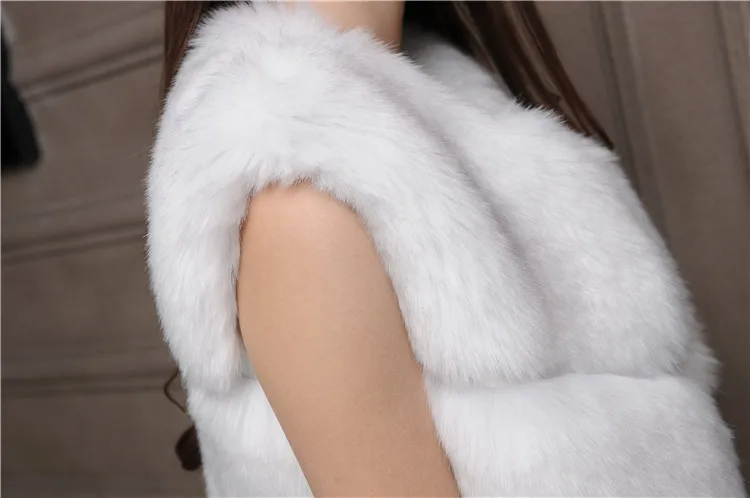 Fluffy Winter Women's Faux Fur Coat Artificial Fur Vest Fluffy Vests Femme Jackets Plus Size Fluffy Fake Fur Gilet Z418