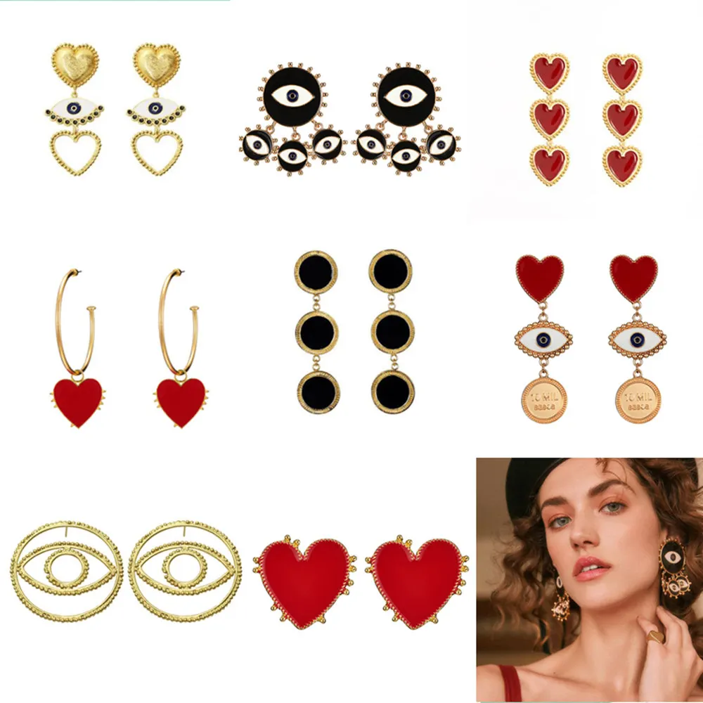 В богемном стиле ретро 2019 для женщин металлическая глаз золотого цвета сердце