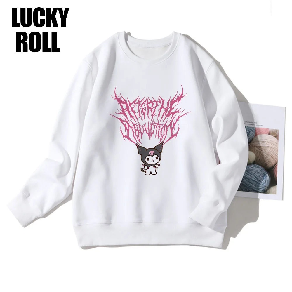 

Kuromi Kawaii Clothes Sweatshirt Cute Tops Harajuku Pullover Aesthetic Women Kpop Long Sleeve Spring Autumn Sudadera Pareja