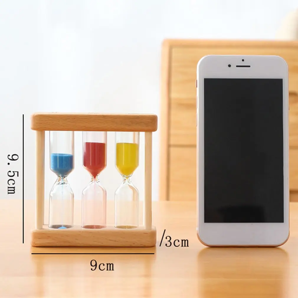 Creative 1/3/5 Minute Wooden Sand Glass Hourglass Timer Clock Home Decor Gift For Childern Simple Style Timer Kitchen Tools