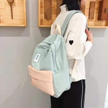 

Large Capacity Solid Color Waterproof Nylon Casual Backpack School Bag 2020 New рюкзак школьная сумка bolsa para laptop