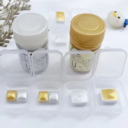 Poudre de peinture or/argent 0.5/1ml, sous paquet de peinture à l'aquarelle or/argent, mini ensemble de calligraphie, fournitures d'art créatif 