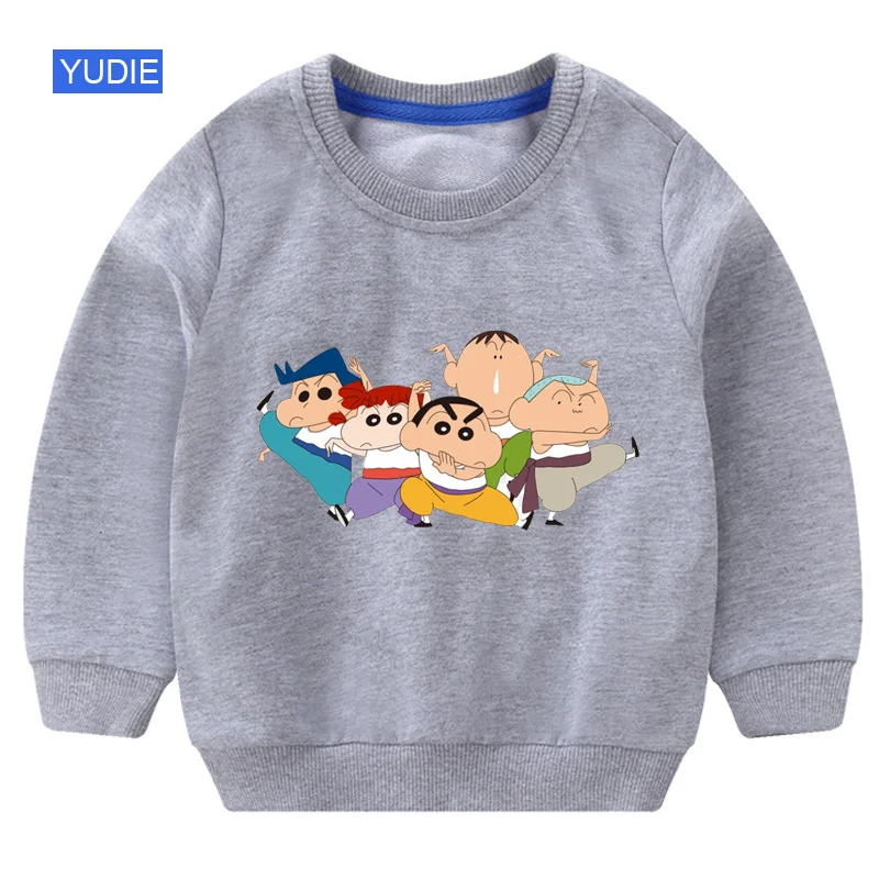 Г. Толстовки для мальчиков; толстовка с капюшоном с забавным рисунком «Crayon Shin Chan»; детская белая забавная Осенняя толстовка; Одежда для мальчиков 6 лет