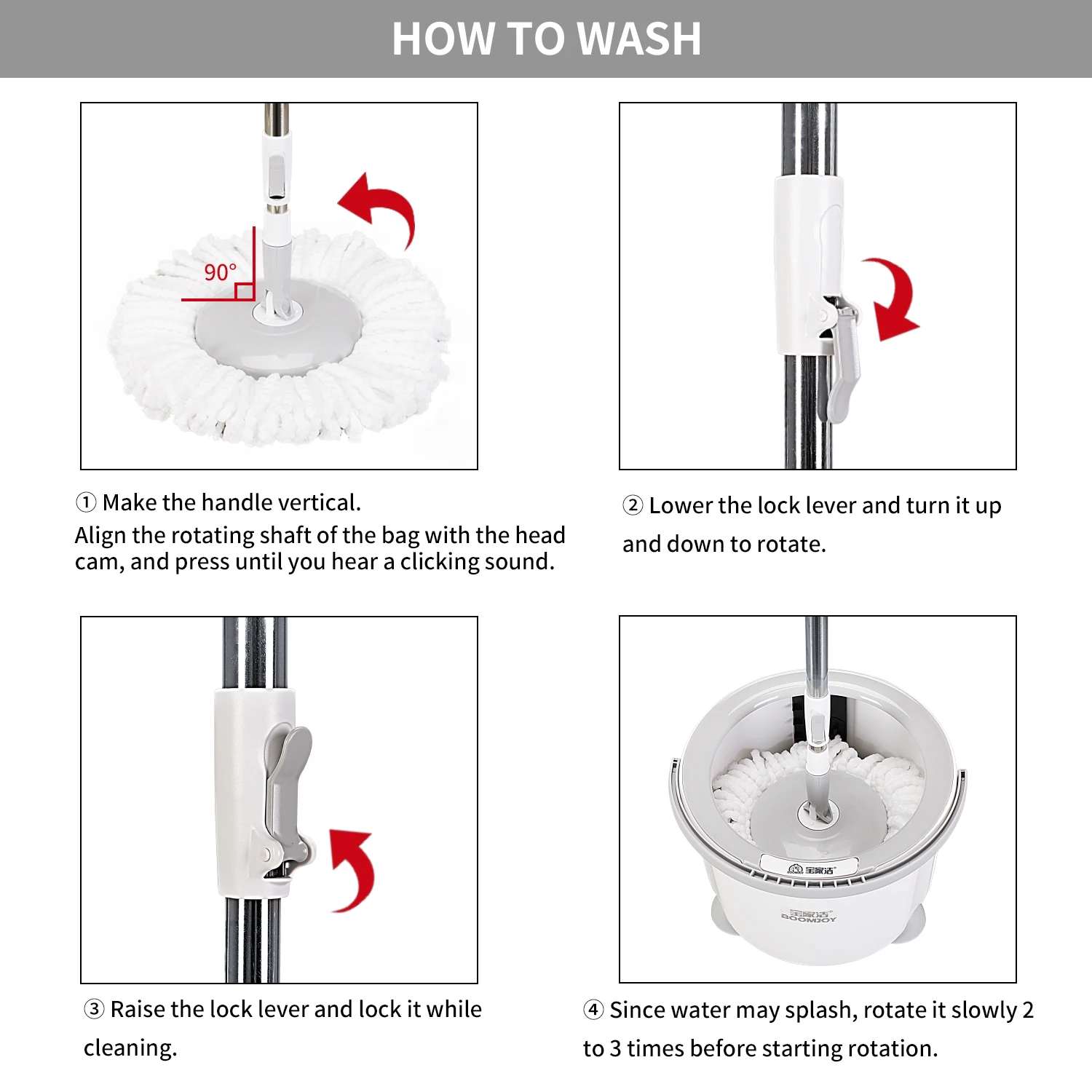 Регулируемая Швабра для пола Cleanhome с ведром вращающаяся на 360 градусов 2 шт.