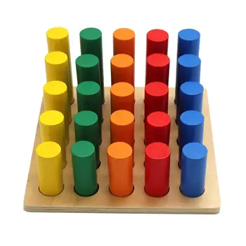 

Wooden Cylinder Stepped Blocks Shape Pairing Matching Education Children Toy