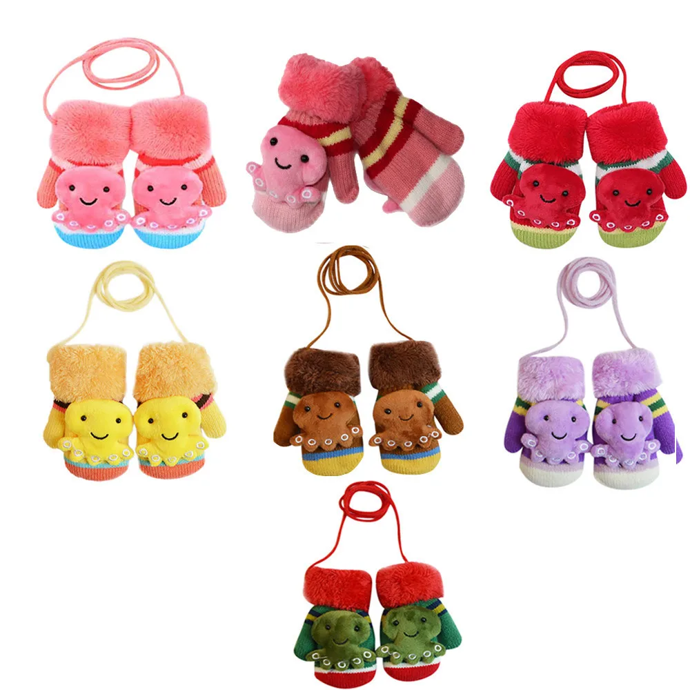 Милые детские перчатки с героями мультфильмов; теплые зимние варежки для маленьких девочек и мальчиков; теплые перчатки из хлопка; теплые перчатки для детей