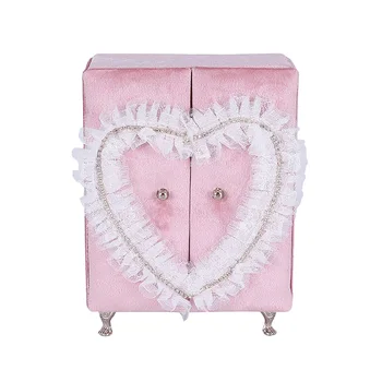 

Pink Closet Design Velvet Jewelry Box Necklace Earring Ring Case Organizer