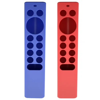 

2 Pcs Home TV Remote Control Dustproof Case Washable for Shield TV Pro / 4K HDR Remote Control-Red & Blue
