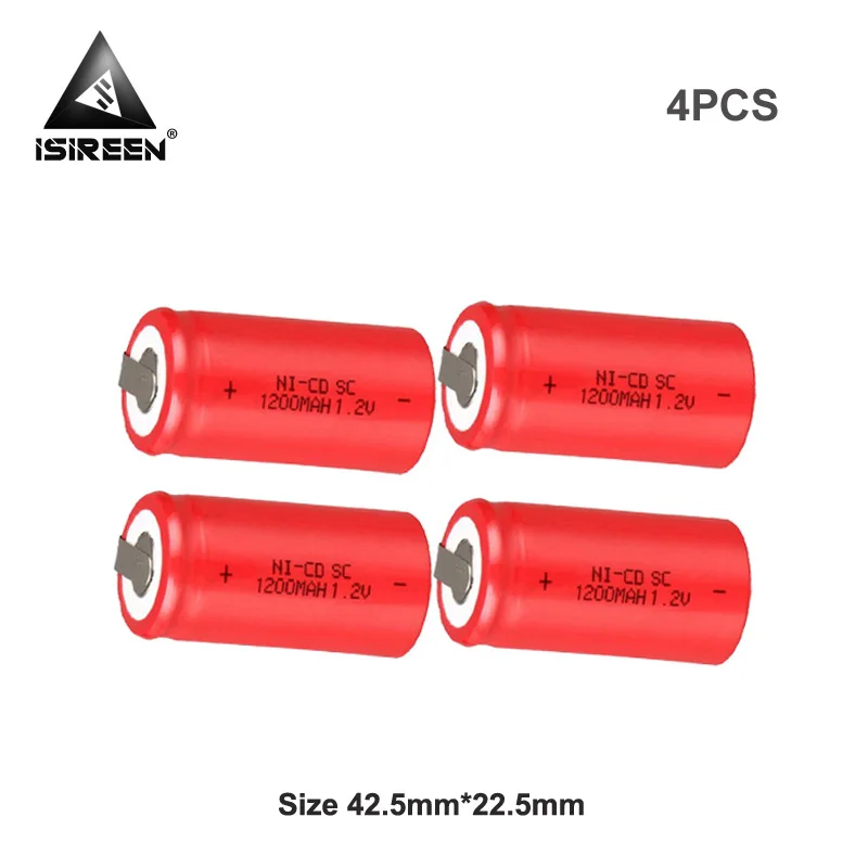 Subc Ni CD Cell 1,2 V 1200mAh перезаряжаемый SC Ni-CD DIY Электроинструмент аккумуляторные батареи 6,0 V 7,2 V 9,6 V 12V электрическая зубная щетка