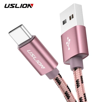 

USLION 2m USB Type C Cable Fast Charging For Samsung S10 S9 Xiaomi A70 Redmi Note 7 Huawei USB C Data Wire Mobile Phone Charger