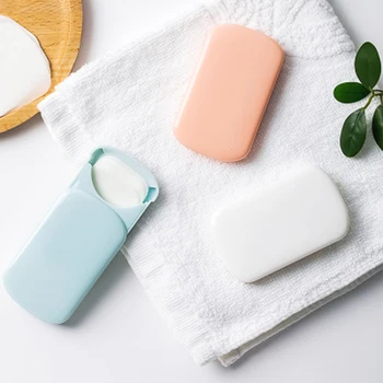 

2Pcs Travel Soap Paper Washing Hand Bath Scented Slice Sheets Disposable Boxed Soap Portable Mini Paper Soap