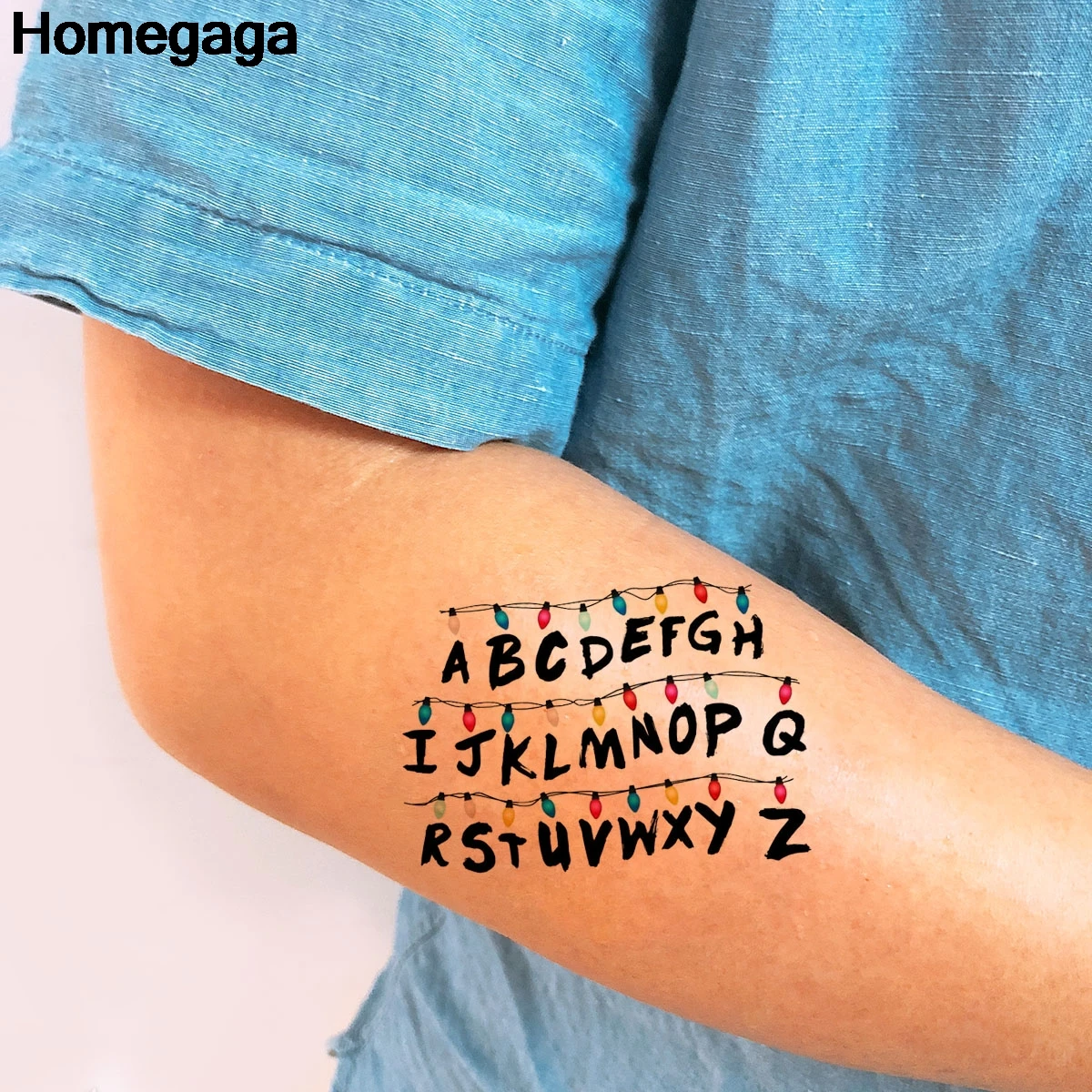 Homegaga 3 шт. Stanger things letter diy хип хоп вентиляторы подарки ручной временный боди-арт Татуировка на плечо стикер вечерние Косплей D2259