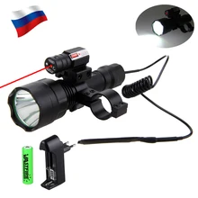 Охотничья винтовка Страйкбольное Оружие светильник светодиодный тактический вспышка светильник+ лазерный точечный прицел+ переключатель давления+ 20 мм рельсовое крепление+ 18650+ зарядное устройство