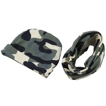 

Baby Hat and Scarf Set, Beanie Hat with Snood Scarf Neck Warmer for Infant Kids Camouflage gray