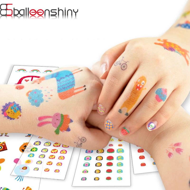 BalleenShiny DIY детские игрушки цветные тату наклейки Мультяшные животные водонепроницаемые временные татуировки наклейки s детские развивающие игрушки подарок