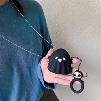 

Soft Silicone Cases for Apple Airpods 1/2 Protective Bluetooth Wireless Earphone Cover AirPods Charging Box Bags with Long Chain