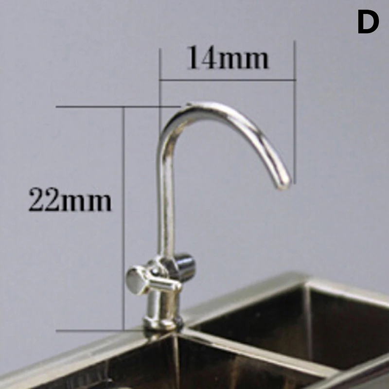 1/12 Dollhouse Miniature Accessories Mini Bathtub Faucet Simulation Water Tap Model Furniture Toys for Doll House Decoration - Цвет: 4