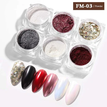 

6pcs/Set Pigment Nail Mirror Glitter Powder Polishing Dust Decorations Manicure Metallic Chrome Flakes Sequins Shinny TSFH New