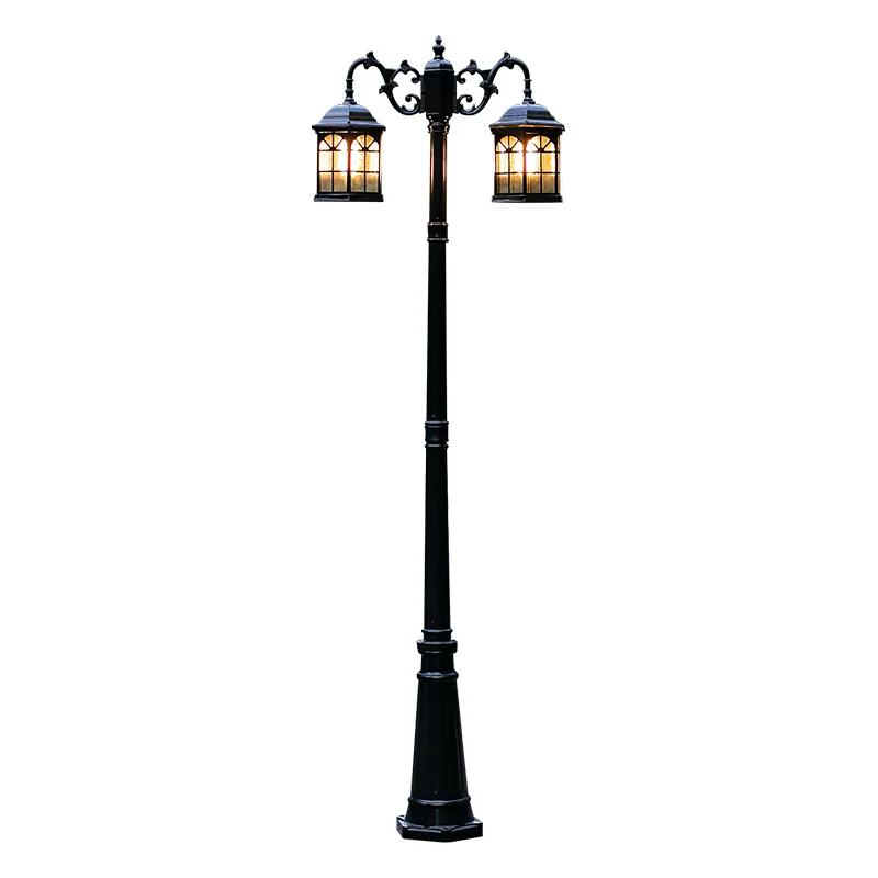 

(H2.8M)Courtyard Street Lamp community high pole lamp outdoor waterproof lawn lamp villa outdoor retro courtyard lamp Landscape