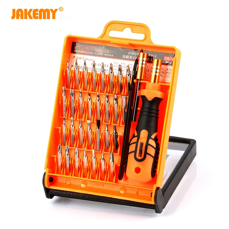 JAKEMY Juego de destornilladores de precisión 33 en 1, brocas magnéticas de tornillo Torx, estuche de herramientas de mano multifuncional Kit de herramientas de electrónica|Destornillador| - AliExpress