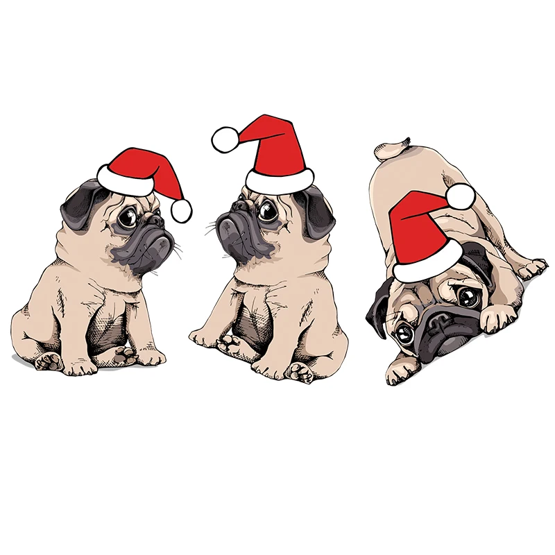 2020  Heat Transfer Patches Christmas Stickers Puppy Patch Diy Iron On Applique For Clothes