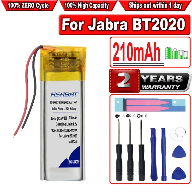 HSABAT 210 мАч 401030 70868-01 73366-01 PA-PL002 АККУМУЛЯТОР ДЛЯ Jabra BT2010 BT2020 BT250V BT4010 BT500V VH110 |