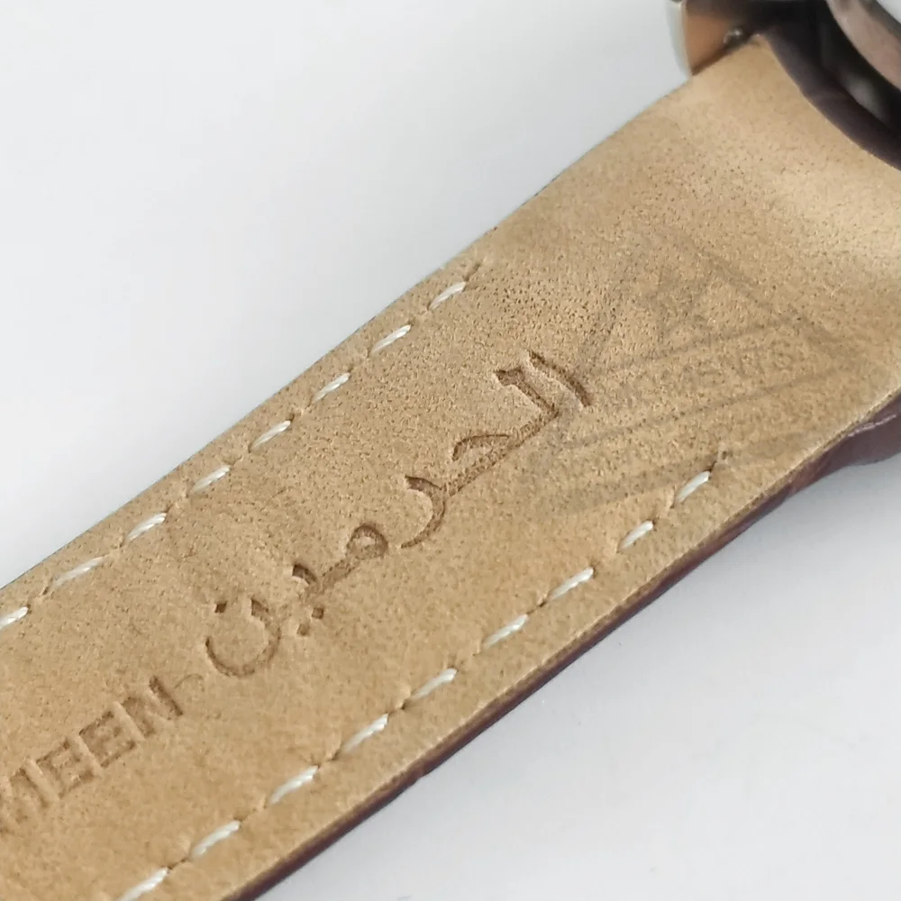 Мусульманский человек часы с Azan будильником для всех молитв Поддержка английский и арабский розовое золото 32 мм циферблат водонепроницаемый из натуральной кожи