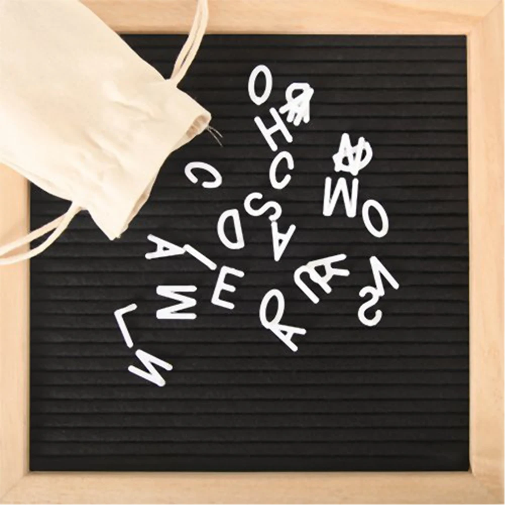 

Beautiful Felt Letter Board Wooden Frame Changeable Symbols 340 Numbers Characters Message Boards for Home Office 10 inches