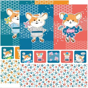 

1pc 93x110cm thicken 100% cotton fabric with mouse print, handmade DIY mouth gold package bag material CR-221