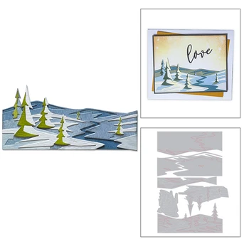 

2020 New Christmas Tree Background Metal Cutting Dies and Winter Landscape Die Cut Scrapbooking For Crafts Card Making no Stamps