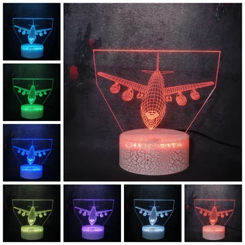 

Combat Airplane Train Retro Bus Creative Image 3D LED Lamp 7 Color Novelty Cartoon Table Crack Night Light Kid Baby Toy DIY Gift