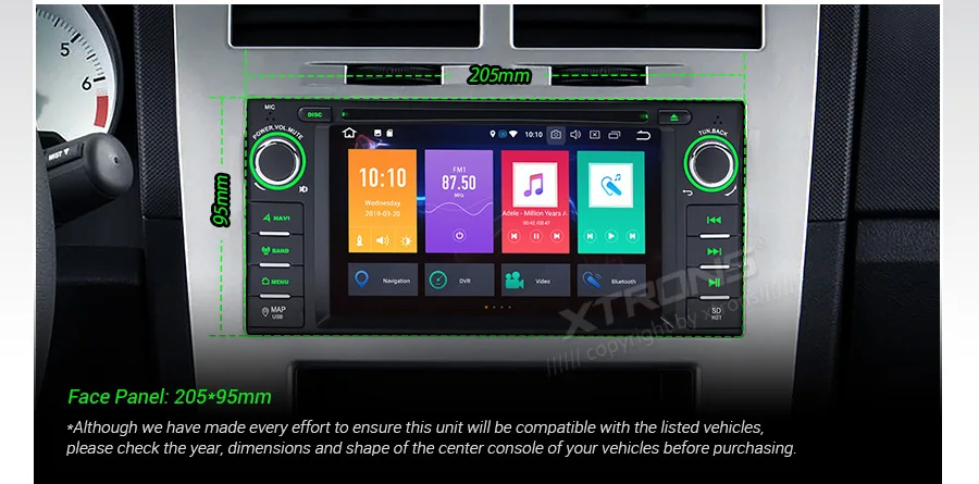 Cheap XTRONS 6.2"Android 9.0 Octa Core 4GB RAM 64GB ROM Car DVD Player Multimedia GPS System TPMS SWC for JEEP for DODGE for Chrysler 4