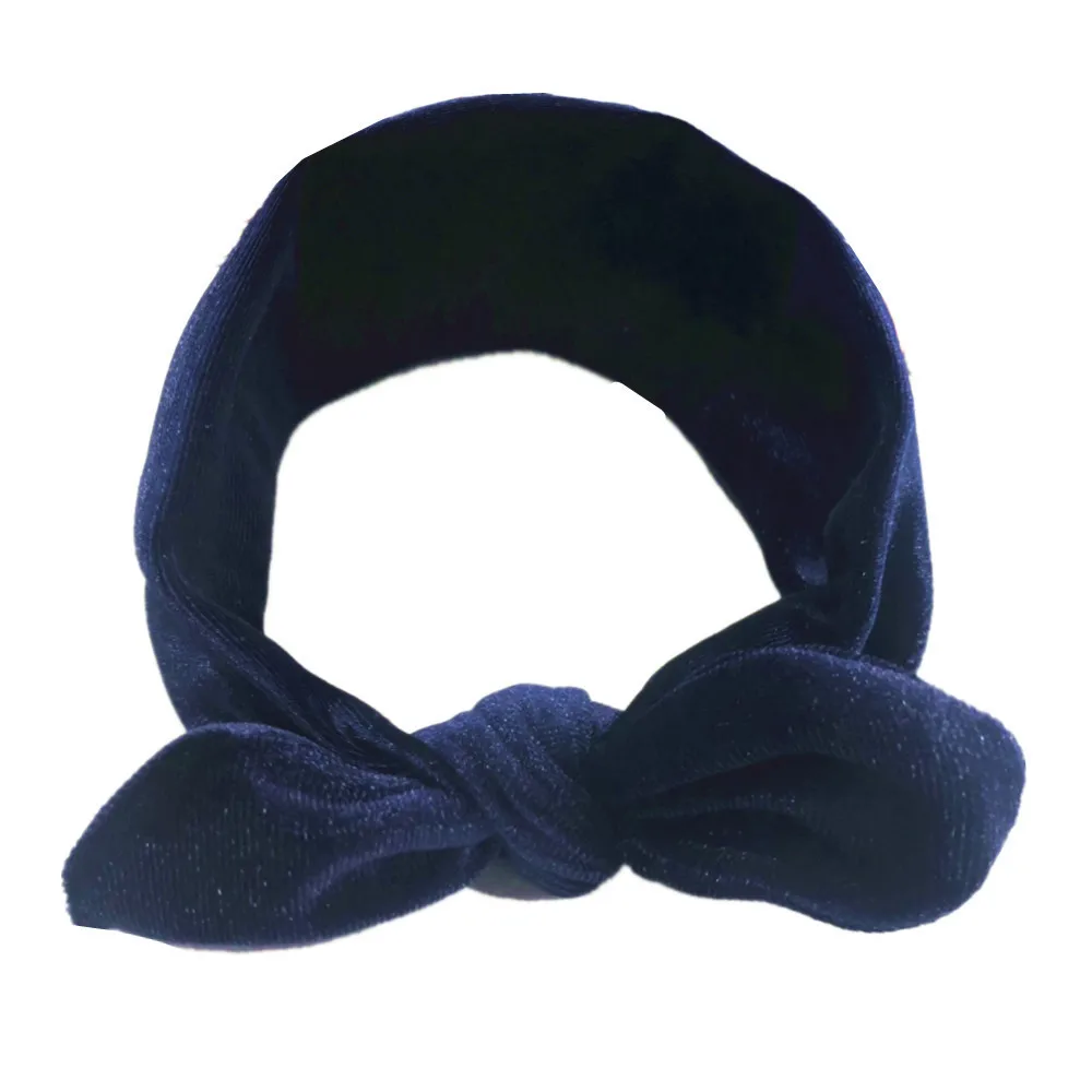 2020 Baby Hairband Soft Baby Girls Kid rabbit ears gold velvet birthday Headband Turban Baby Girls Bow Headband